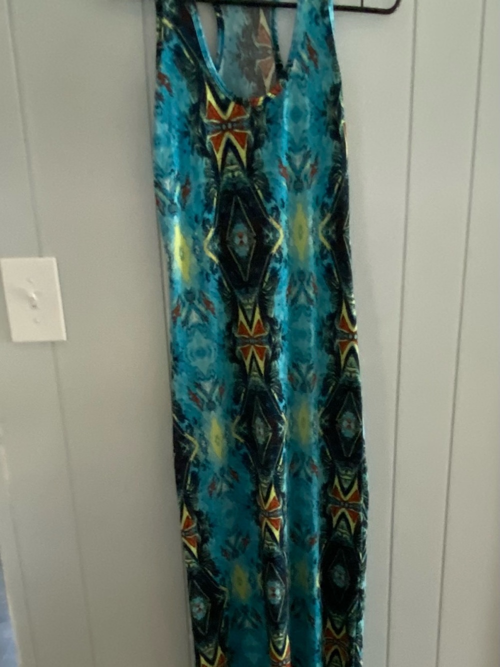 Derek Heart Turquoise and Brown Printed Dress